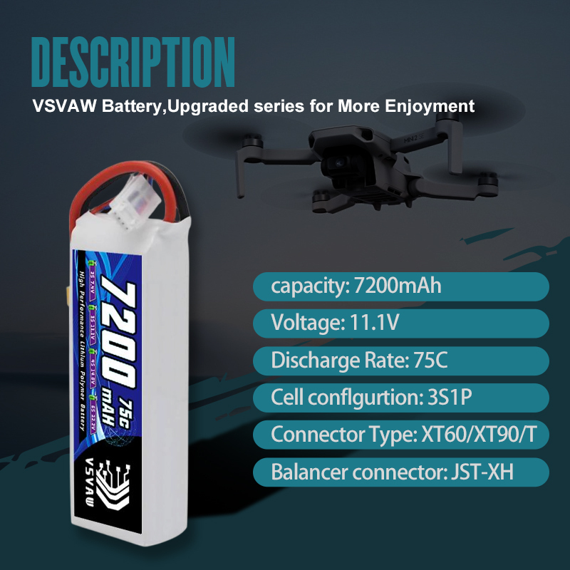 VSVAW 3S Lipo Battery 11.1V 72 - Drone Battery Lipo recension och pris