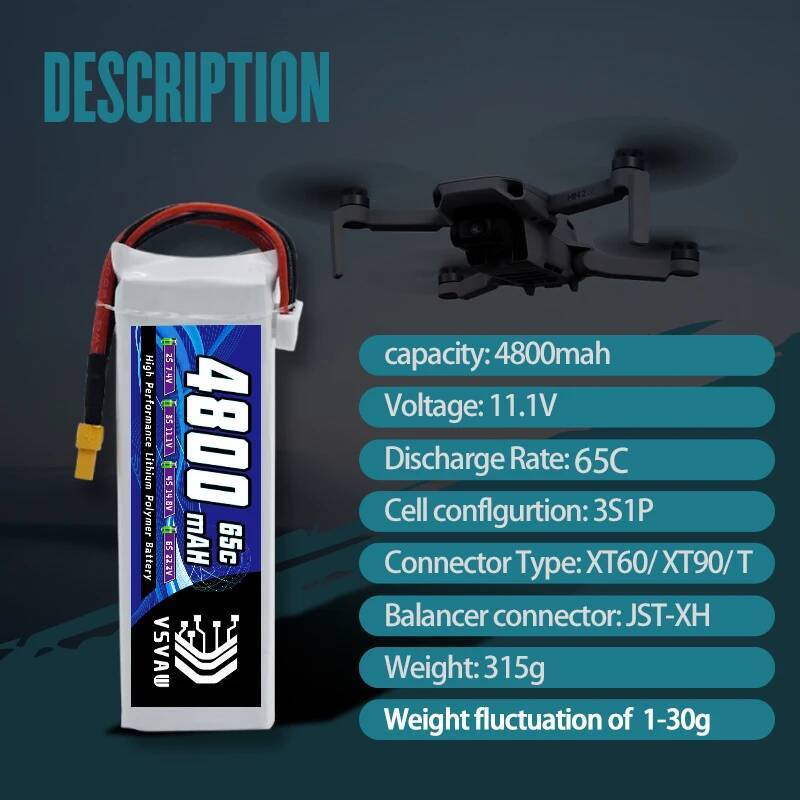 VSVAW 3S Lipo Battery for FPV  - Drone Battery 3S recension och pris