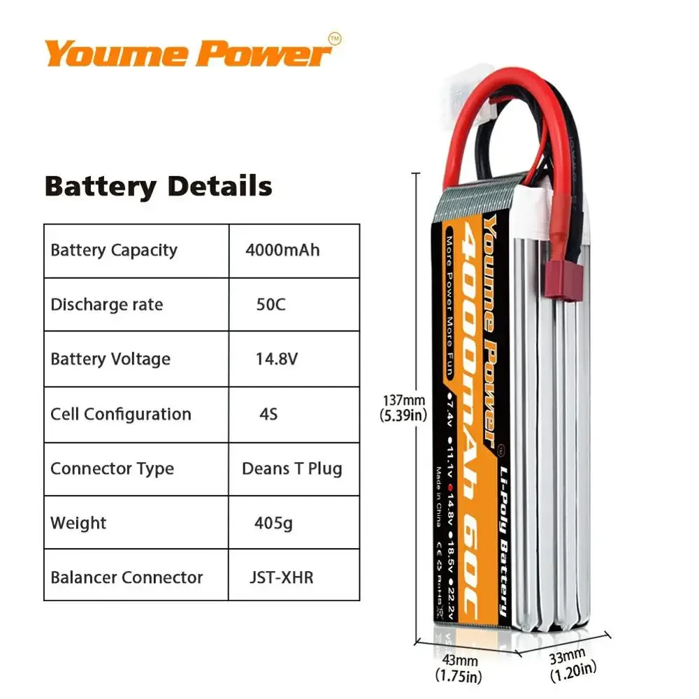 4S 14.8V Lipo Battery 3300mah  - Drone Battery 4S recension och pris