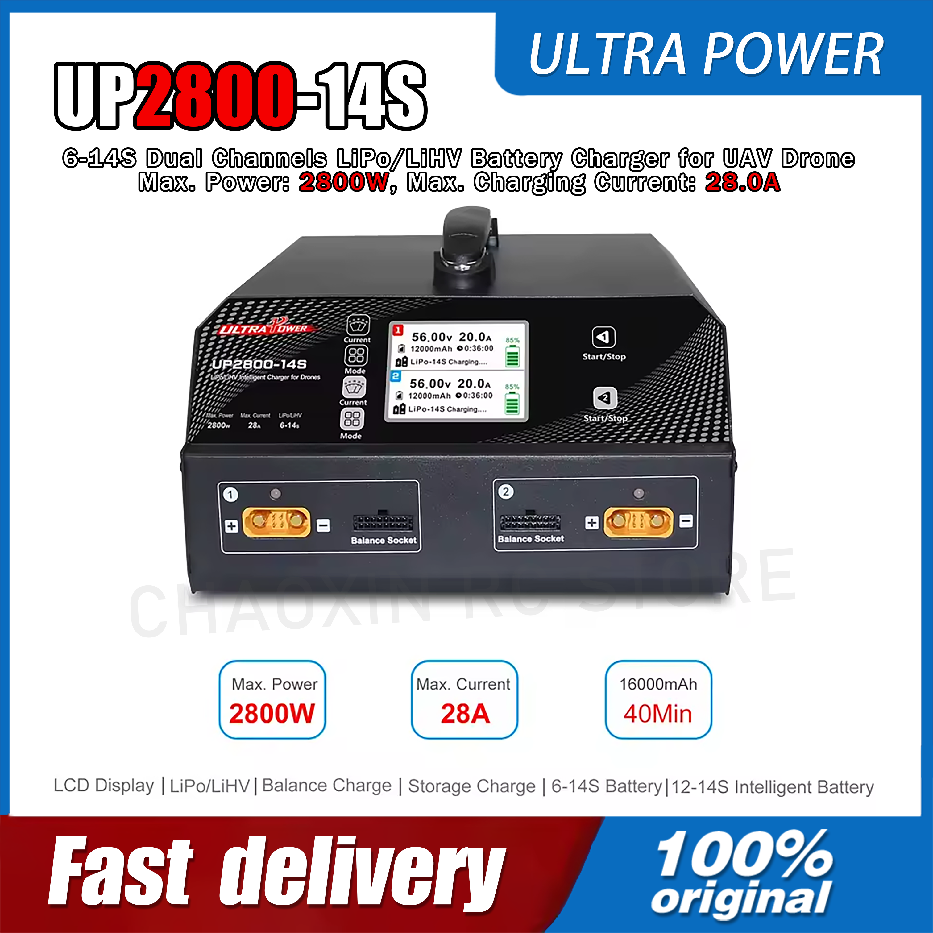 ULTRA POWER UP2800-14S 2X1400W - Drone Battery Charger recension och pris