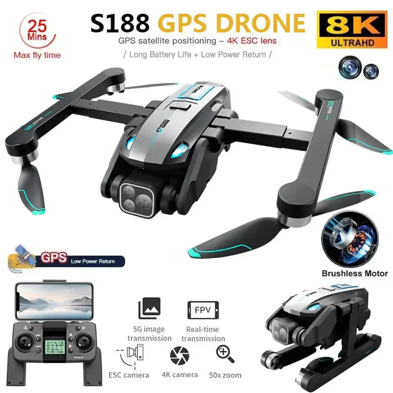 S188 Professional 8K GPS Drone - Drone Battery Li-Ion recension och pris