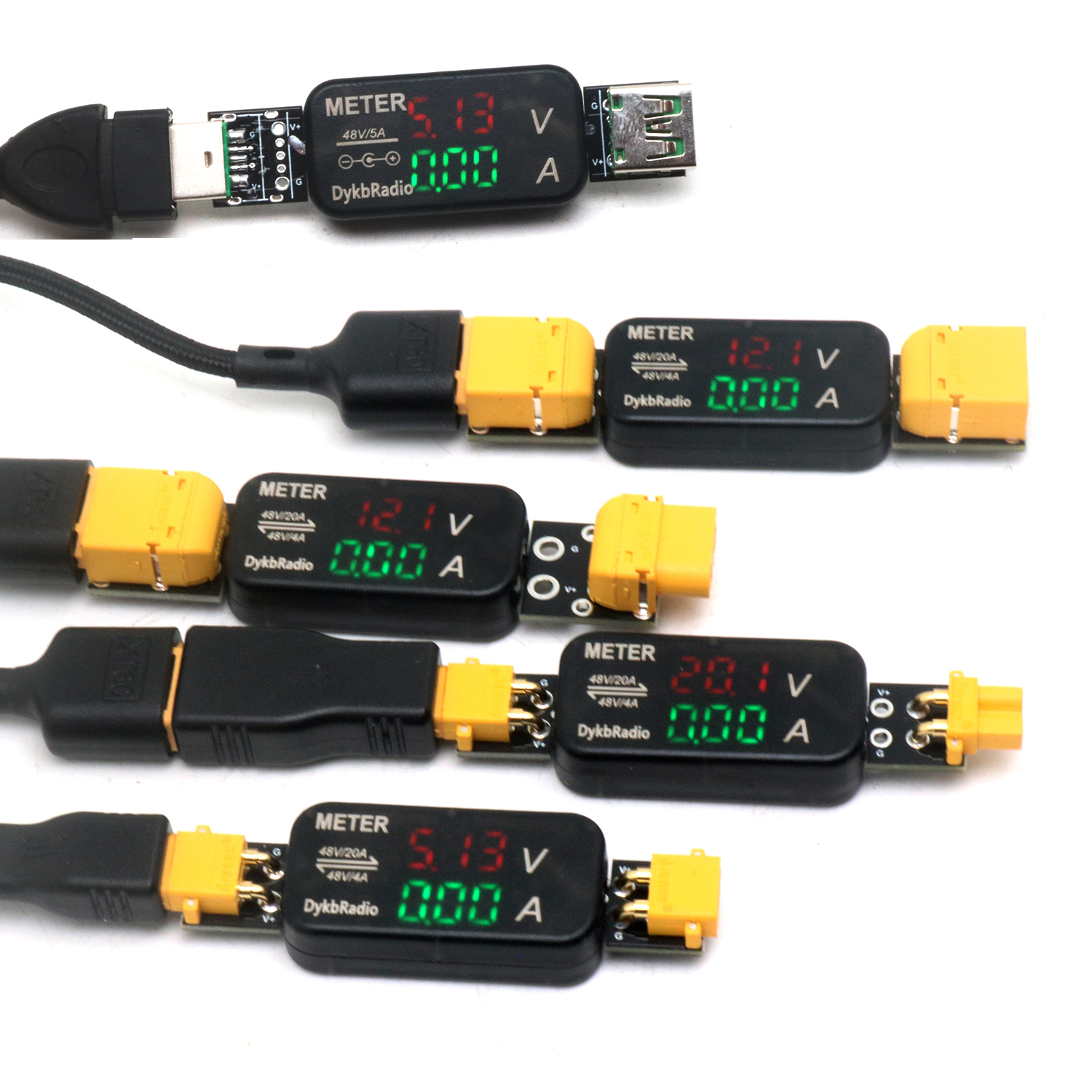 USB XT60 XT30 Voltmeter Ammete - Drone Battery Voltage Checker recension och pris