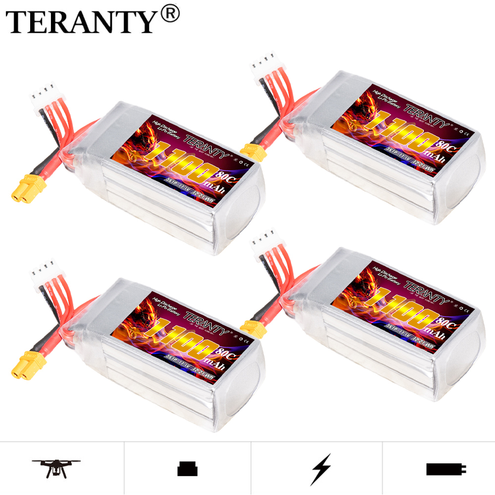 TERANTY 3S 11.1V 1100mAh 80C/1 - Drone Battery 3S recension och pris