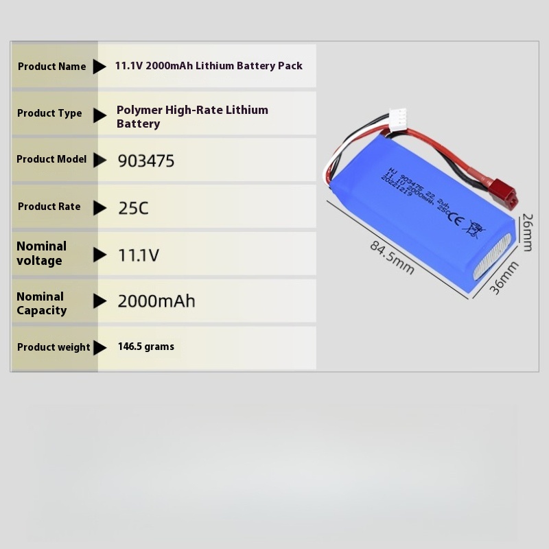 XT30 Plug 11.1v 2000mAh Lipo B - Drone Battery 3S recension och pris