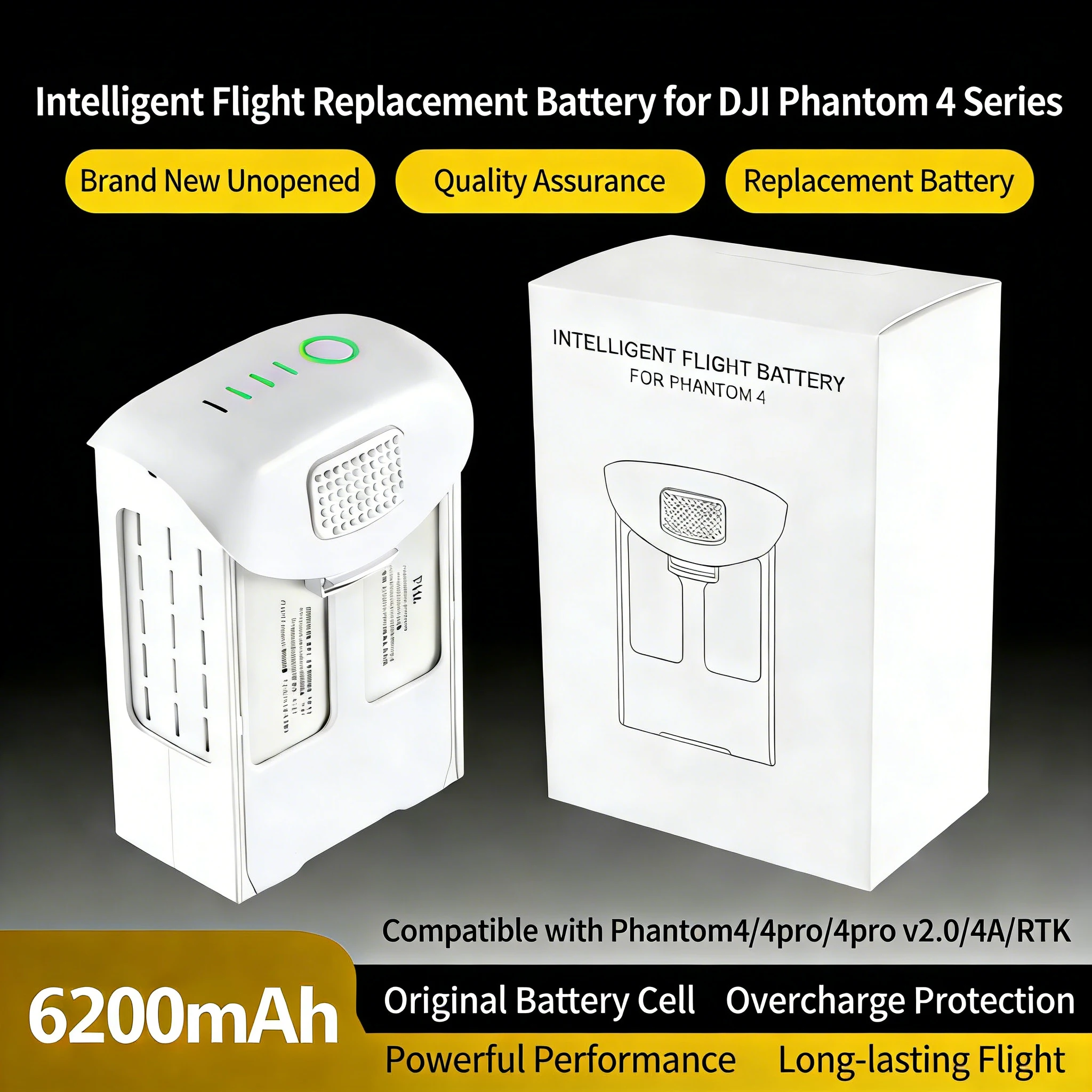 New Phantom 4 battery 6200mah  - Drone Battery Li-Ion recension och pris
