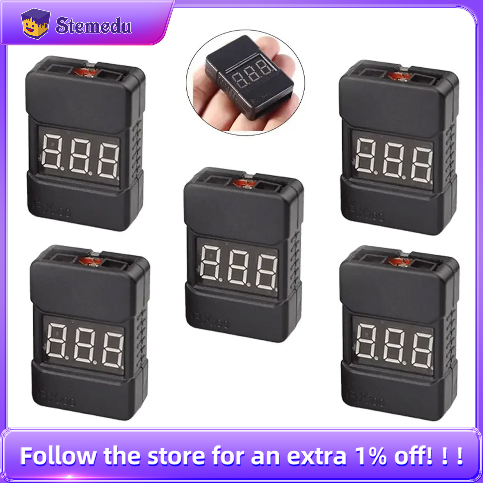 BX100 1-8S Lipo Battery Voltag - Drone Battery Alarm recension och pris